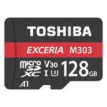 Toshiba THN-M303R1280E2 Exceria 128GB Class A1 98MBs MicroSD Card with Adaptor, Black