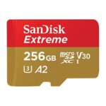 SanDisk 256GB Extreme MicroSDXC UHS-I Memory Card - C10, U3, V30, 4K, A2, Micro SD - SDSQXA1-256G-GN6MN